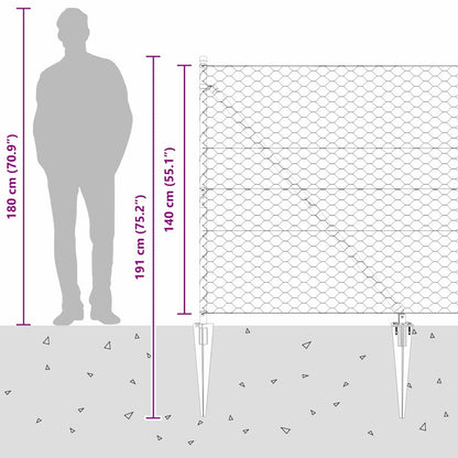 Welded Wire Fence with Spikes 50 x 1.4 m (W x H)