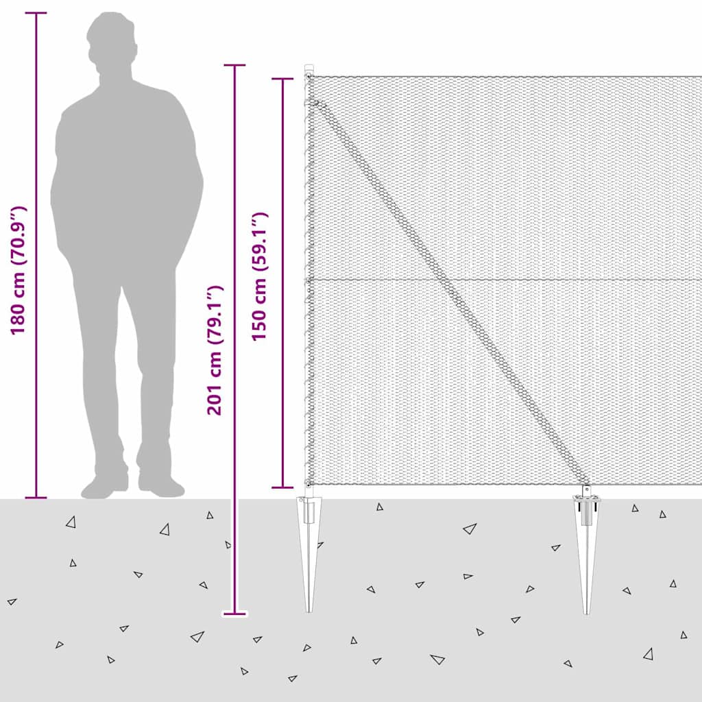 Welded Wire Fence with Spikes 50 x 1.5 m (W x H)
