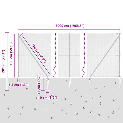 Welded Wire Fence with Spikes 50 x 1.5 m (W x H)