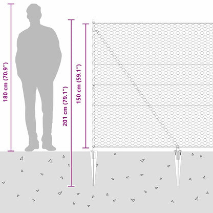 Welded Wire Fence with Spikes 50 x 1.5 m (W x H)
