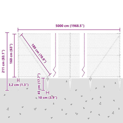 Welded Wire Fence with Spikes 50 x 1.6 m (W x H)