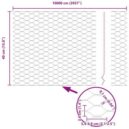 Welded Wire Fence with Spikes 100 x 0.4 m (W x H)