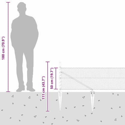 Welded Wire Fence with Spikes 100 x 0.5 m (W x H)