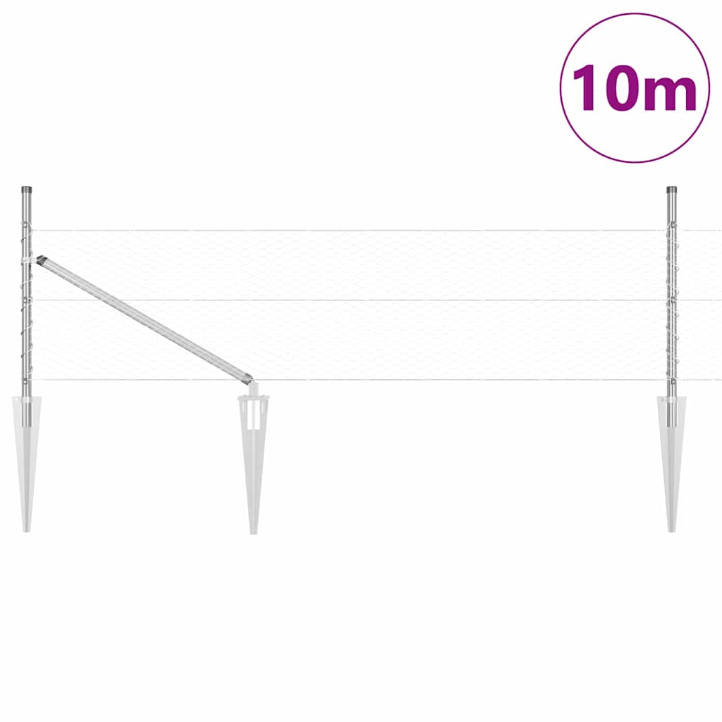 Welded Wire Fence with Spikes 10 x 0.5 m (W x H)