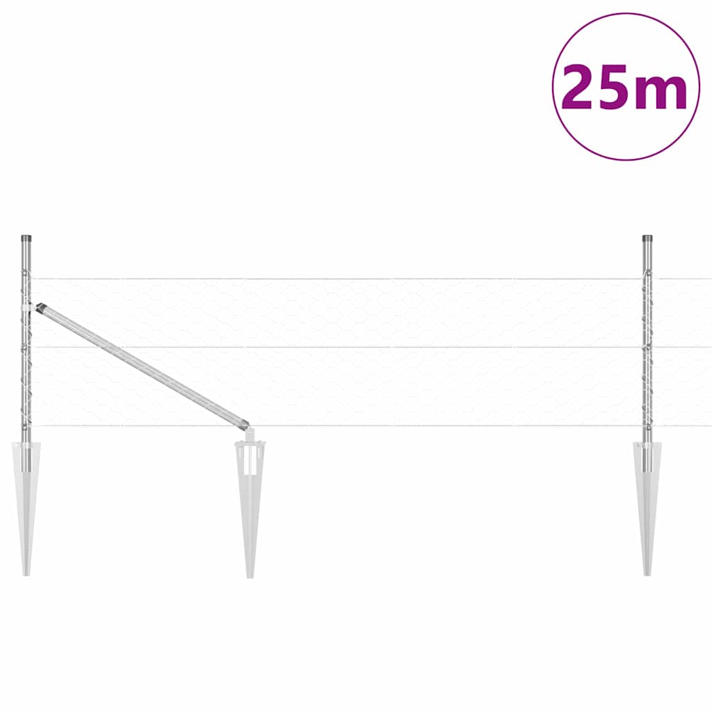 Welded Wire Fence with Spikes 25 x 0.4 m (W x H)