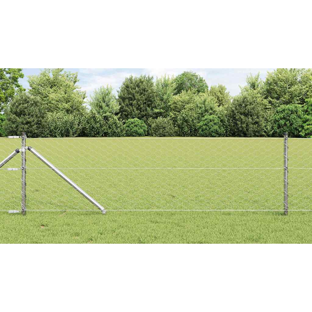 Fence Post Silver 25 x 0.6 m (50 mm mesh) Steel
