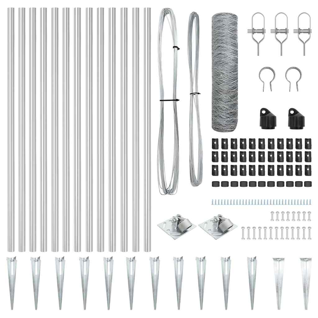 Fence Post Silver 25 x 0.6 m (50 mm mesh) Steel