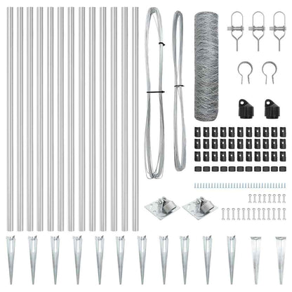 Fence Post Silver 25 x 0.6 m (50 mm mesh) Steel