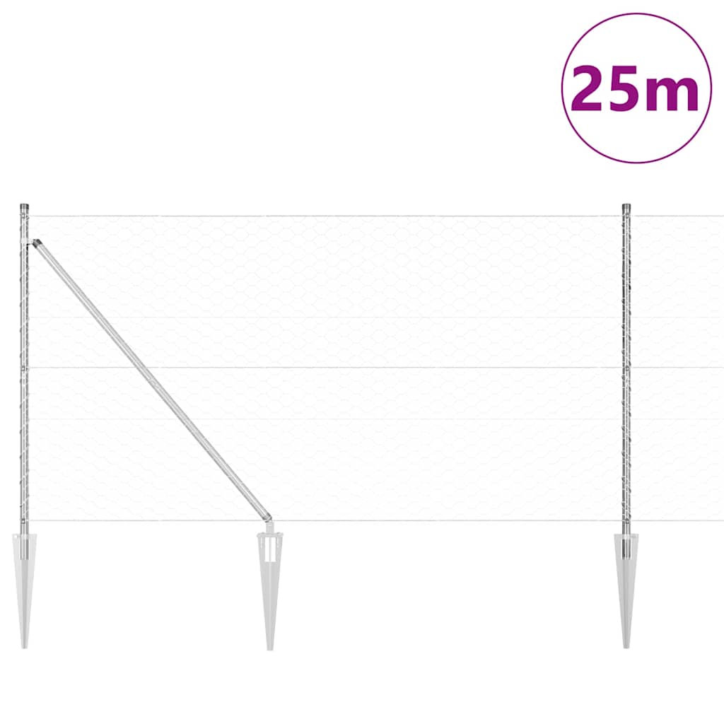 Welded Wire Fence with Spikes 25 x 1.2 m (W x H)