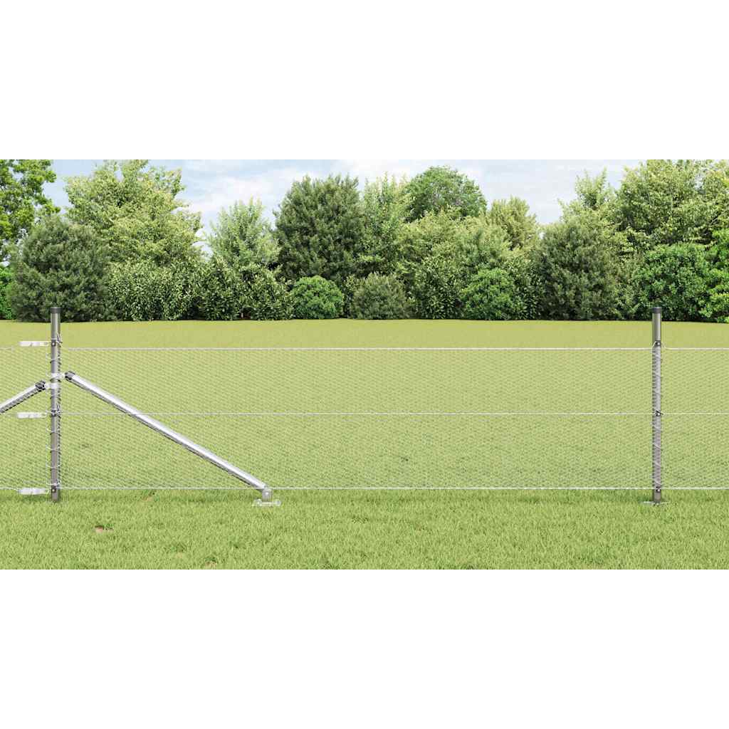 Fence Post Silver 50 x 0.8 m (13 mm mesh) Steel