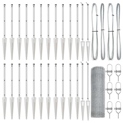 Fence Post Silver 50 x 0.8 m (25 mm mesh) Steel