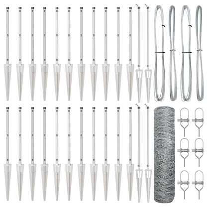 Fence Post Silver 50 x 0.8 m (36 mm mesh) Steel