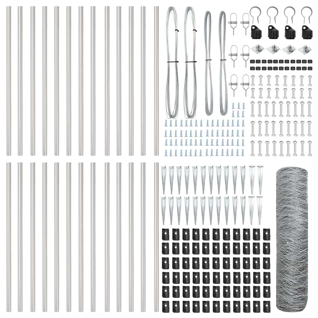 Fence Post Silver 50 x 0.8 m (36 mm mesh) Steel
