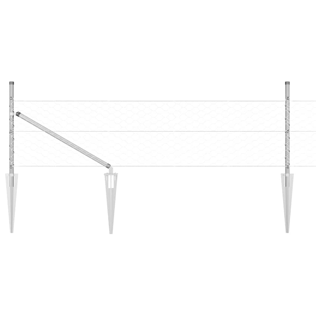 Fence Post Silver 50 x 0.8 m (50 mm mesh) Steel