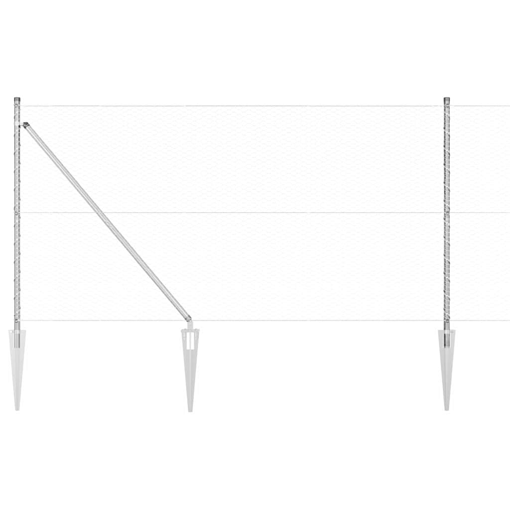 Fence Post Silver 50 x 1 m (25 mm mesh) Steel