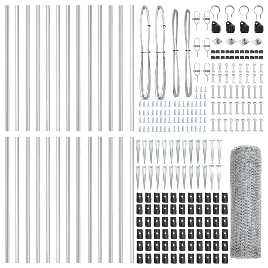 Fence Post Silver 50 x 1 m (25 mm mesh) Steel