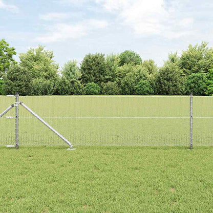 Hexagonal Fence with Post 100 x 0.6 m Galvanised Steel Silver