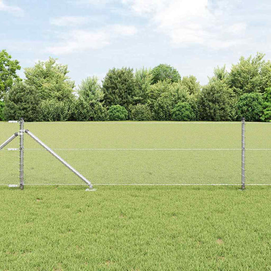 Hexagonal Fence with Post 100 x 0.6 m Galvanised Steel Silver