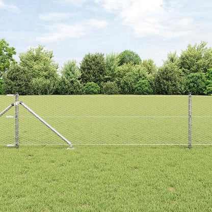 Hexagonal Fence with Post 100 x 0.6 m Galvanised Steel Silver
