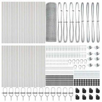Hexagonal Fence with Post 100 x 0.6 m Galvanised Steel Silver