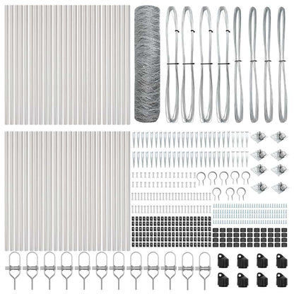 Hexagonal Fence with Post 100 x 0.8 m Galvanised Steel Silver