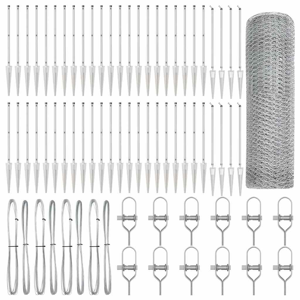 Fence Post Silver 100 x 1 m (25 mm mesh) Steel