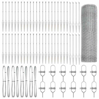 Fence Post Silver 100 x 1 m (25 mm mesh) Steel