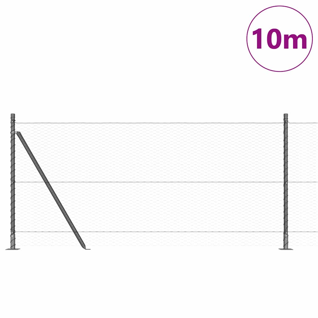 Welded Wire Fence with Concrete Base 10 x 0.8 m (W x H)