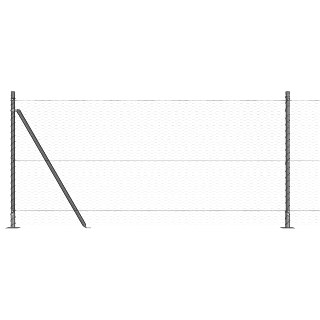 Welded Wire Fence with Concrete Base 25 x 0.8 m (W x H)
