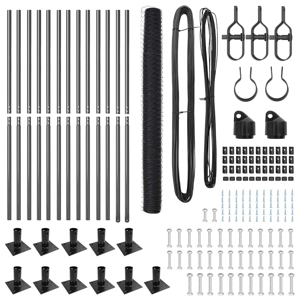 Fence Post Grey 25 x 1.5 m (36 mm mesh) Steel