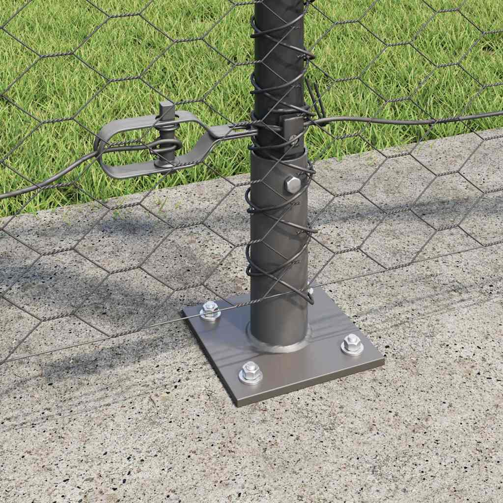 Fence Post Grey 100 x 1.4 m (36 mm mesh) Steel and PVC