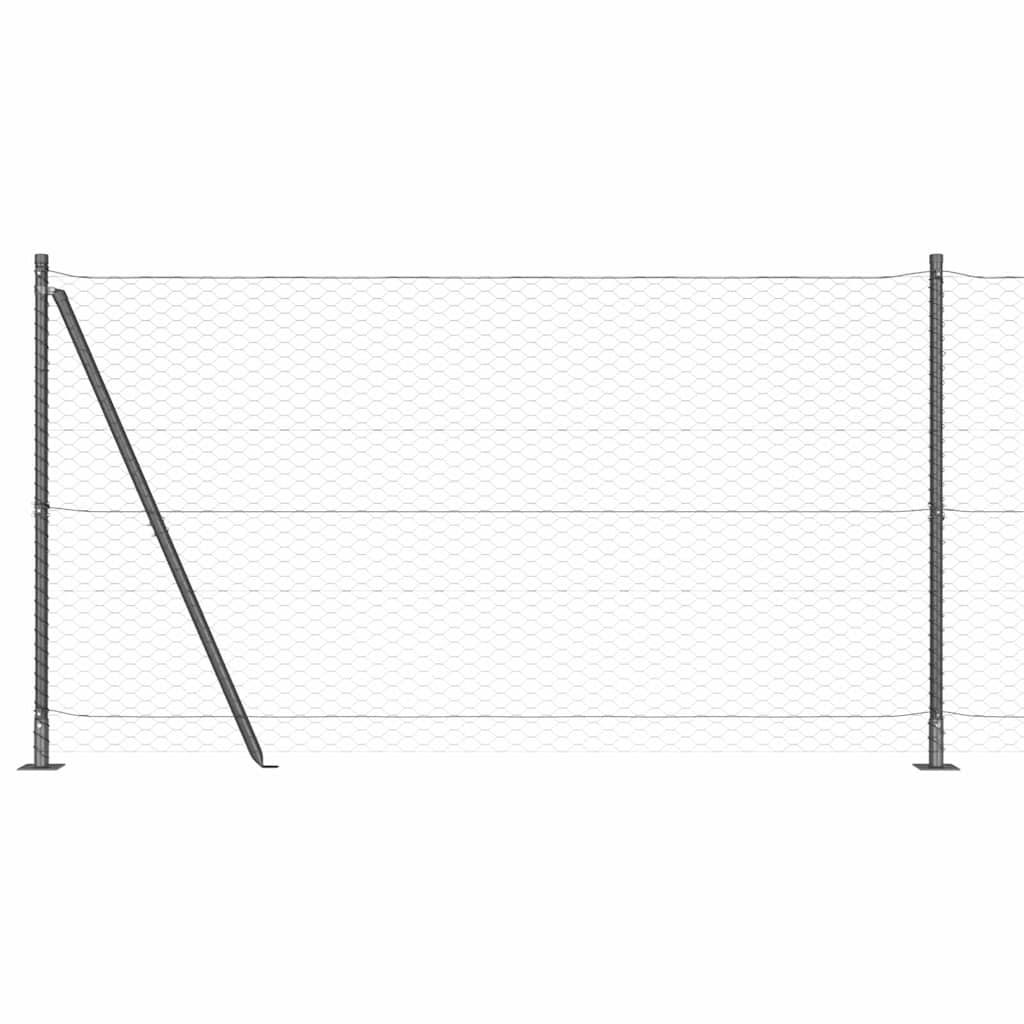 Fence Post Grey 100 x 1.4 m (36 mm mesh) Steel and PVC