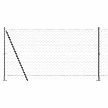 Fence Post Grey 100 x 1.4 m (36 mm mesh) Steel and PVC