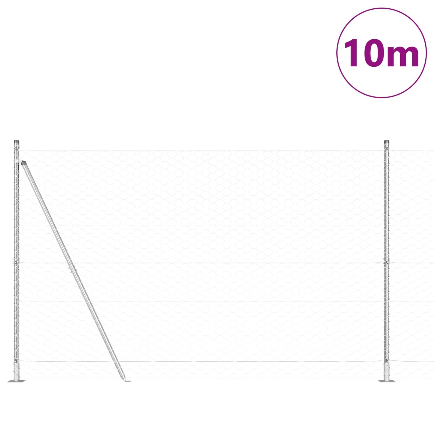Welded Wire Fence with Concrete Base 10 x 1.5 m (W x H)