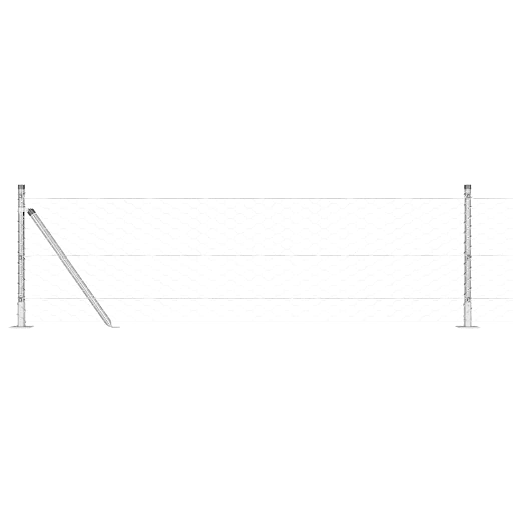 Fence Post Silver 25 x 0.6 m (50 mm mesh) Steel