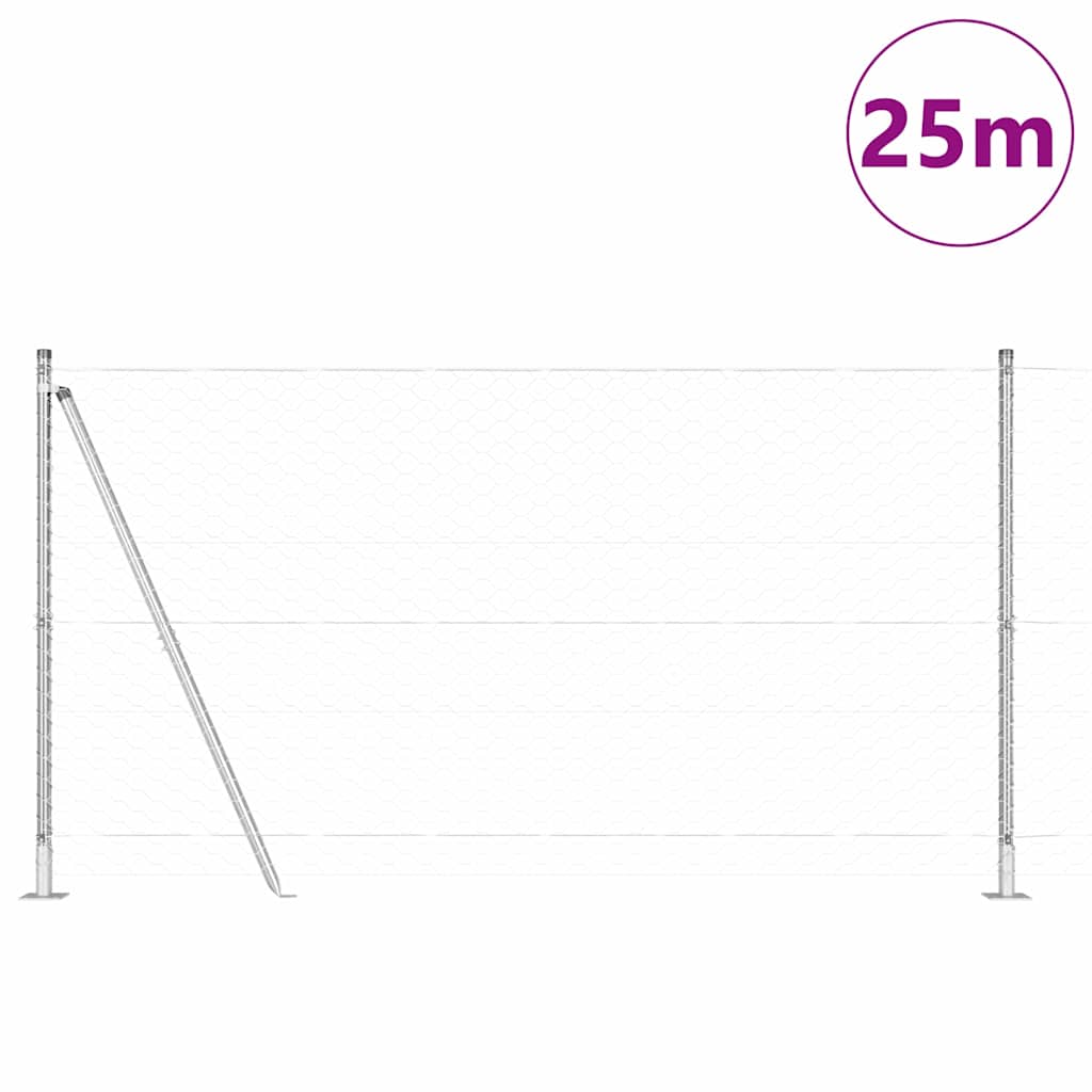 Welded Wire Fence with Concrete Base 25 x 1.2 m (W x H)