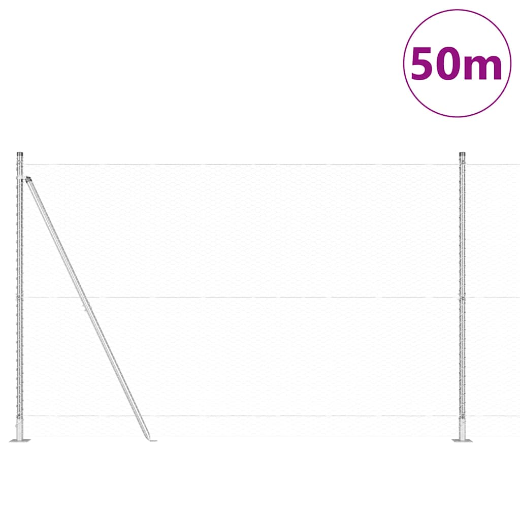 Welded Wire Fence with Concrete Base 50 x 1.5 m (W x H)