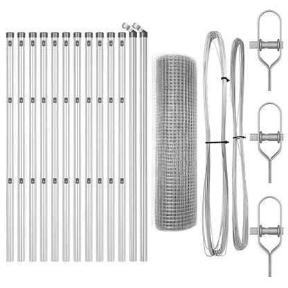Fence Post Silver 25 x 0.6 m (16 x 16 mm mesh) Steel