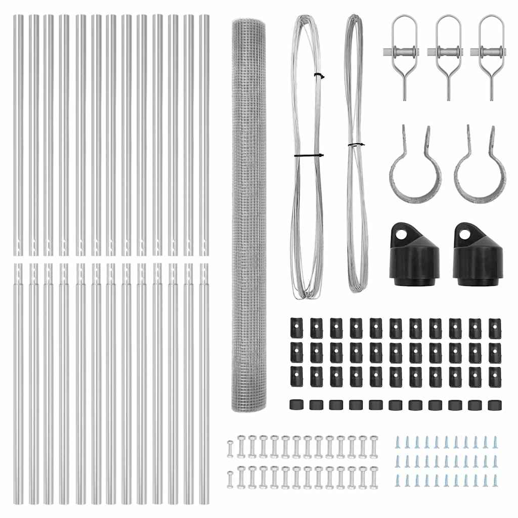 Fence Post Silver 25 x 1.6 m (16 x 16 mm mesh) Steel