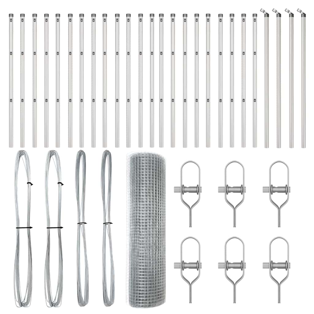 Fence Post Silver 50 x 0.4 m (19 x 19 mm mesh) Steel