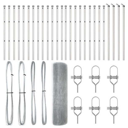 Fence Post Silver 50 x 0.4 m (19 x 19 mm mesh) Steel