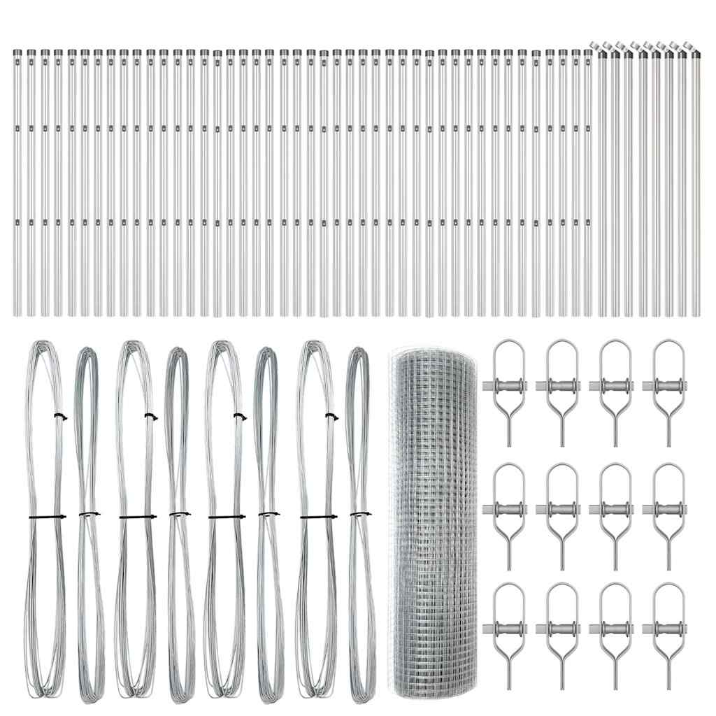 Fence Post Silver 100 x 0.5 m (25 x 25 mm mesh) Steel