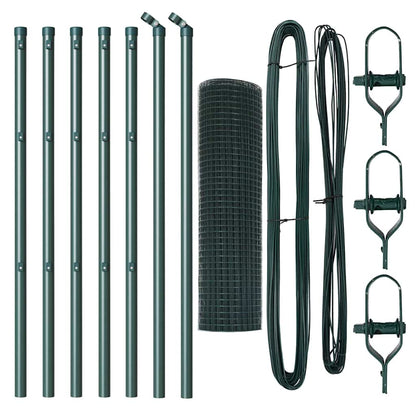 Fence Post Green 10 x 0.8 m (12 x 12 mm mesh) Steel and PVC