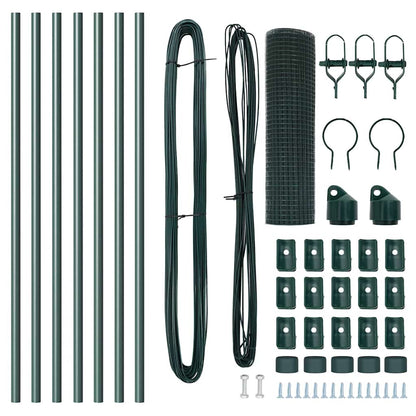 Fence Post Green 10 x 0.8 m (19 x 19 mm mesh) Steel and PVC