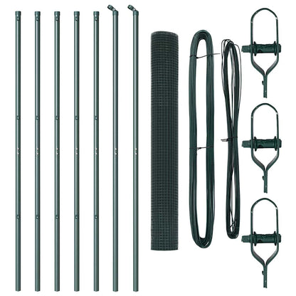 Fence Post Green 10 x 1.4 m (25 x 25 mm mesh) Steel and PVC