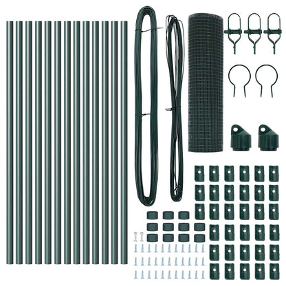 Fence Post Green 25 x 0.6 m (25 x 25 mm mesh) Steel and PVC