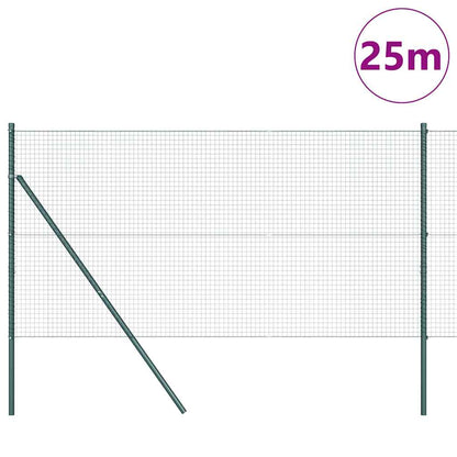 Ground Fix Welded Wire Fence 25 x 1 m (W x H) PVC-Coated Steel