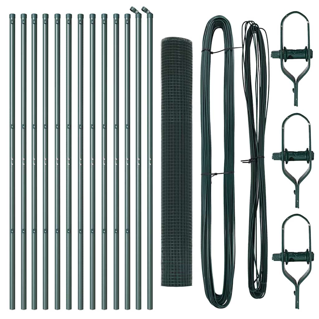 Fence Post Green 25 x 1.2 m (12 x 12 mm mesh) Steel and PVC