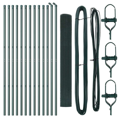 Fence Post Green 25 x 1.2 m (12 x 12 mm mesh) Steel and PVC