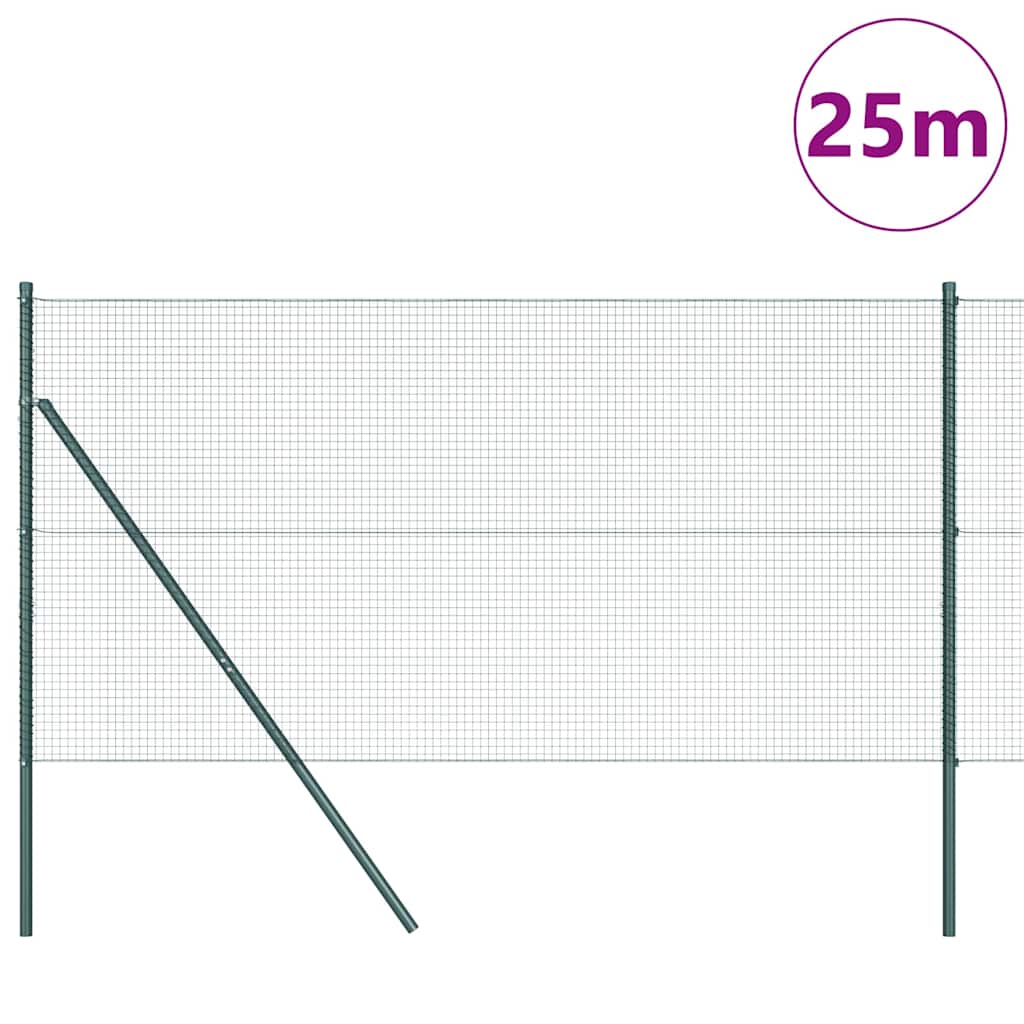 Fence Post Green 25 x 1.2 m (19 x 19 mm mesh) Steel and PVC